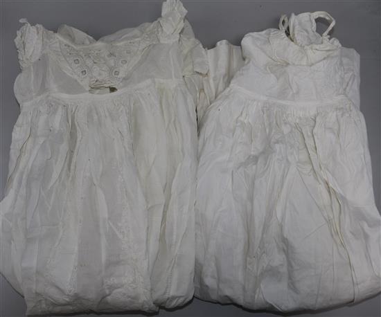 An early Victorian Ayrshire white worked christening gown